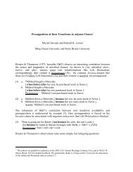 Presupposition & Root Transforms in Adjunct Clauses* Miyuki ...