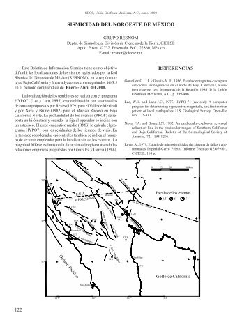 sismicidad del noroeste de mÃ©xico - UniÃ³n Geofisica Mexicana AC