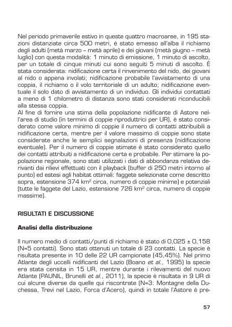 Analisi dello status e della distribuzione dei rapaci - Ispra