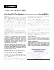 ARTHUR J. GALLAGHER & CO. Delta Dental PPO Plan Highlights ...