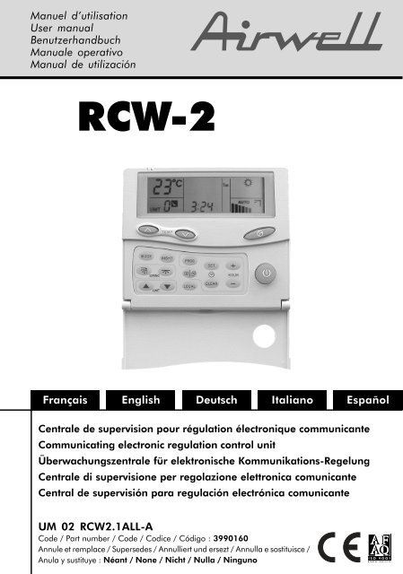 Commande centralisÃ©ee RCW2 Airwell.