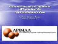Active Pharmaceutical Ingredients - Australian Organisation for Quality