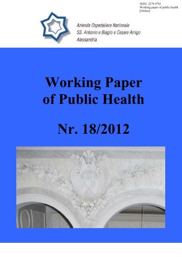 Working Paper of Public Health Nr. 18/2012 - Azienda Ospedaliera ...