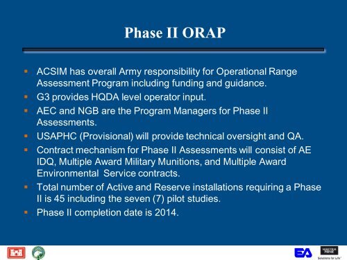 Operational Range Assessment Program (ORAP) Phase II ... - E2S2