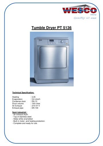 Tumble Dryer PT 5136 - WESCO-Navy