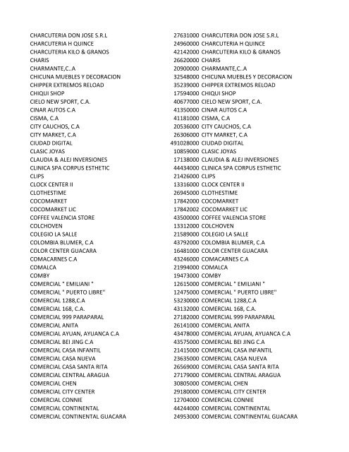 nombre del comercio cod. afiliacion @que ricas carnes# 42372000 ...