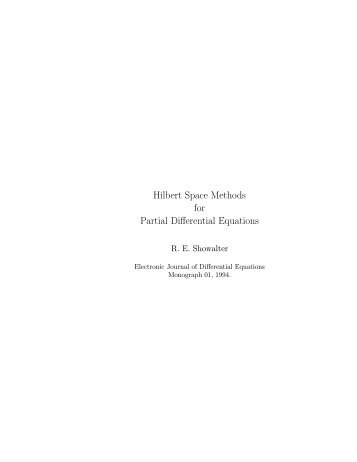 Hilbert Space Methods for Partial Differential Equations