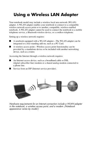 Using a Wireless LAN Adapter - Hewlett Packard