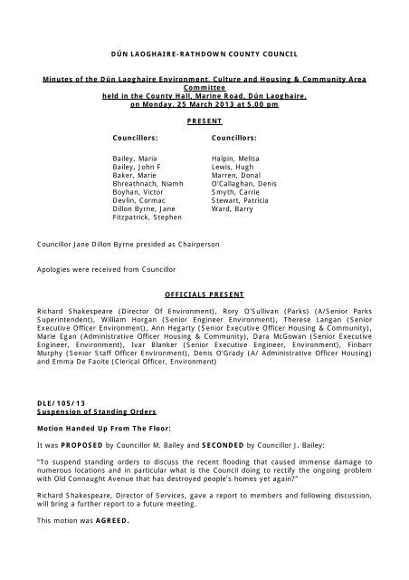 25th March Dun Laoghaire Rathdown County Council