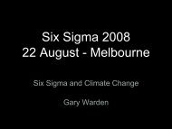 Six Sigma and Climate Change