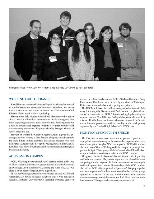 ACLU-WA 2005-06 Annual Report - ACLU of Washington