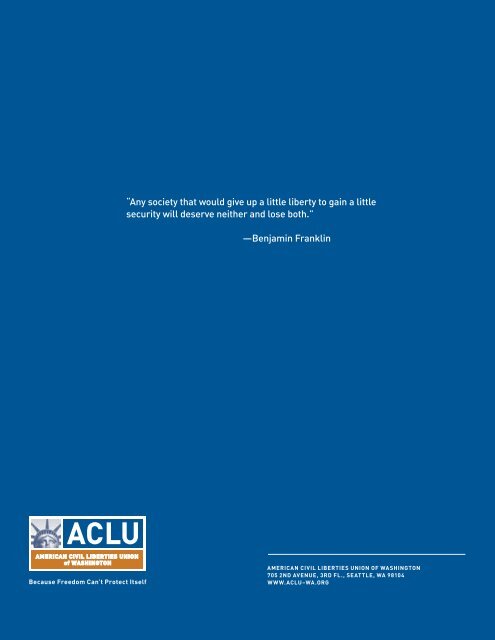 ACLU-WA 2005-06 Annual Report - ACLU of Washington