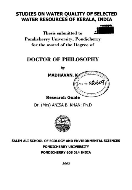 chapter - Pondicherry University DSpace Portal
