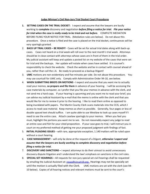 until the motion is actually filed with the Clerk. - 19th Judicial Circuit