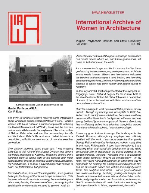 International Archive of Women in Architecture - Special Collections