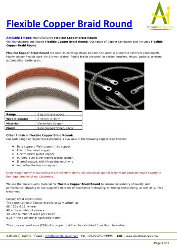 Flexible Copper Braid Round - Amiable Impex