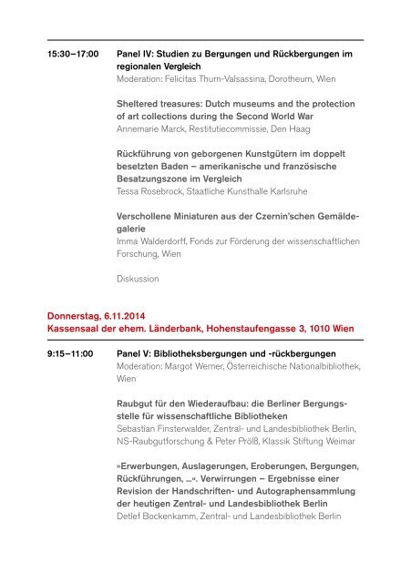 Konferenz "Bergung von Kulturgut im Nationalsozialismus"