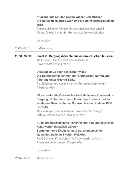 Konferenz "Bergung von Kulturgut im Nationalsozialismus"