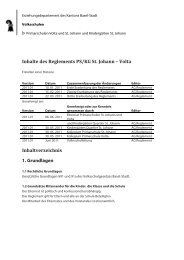 Inhalte des Reglements PS/KG St. Johann â Volta Inhaltverzeichnis ...