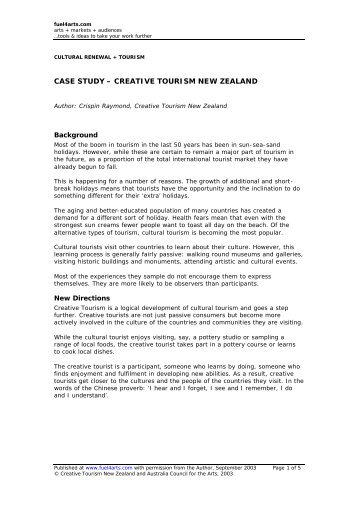 CASE STUDY – CREATIVE TOURISM NEW ZEALAND
