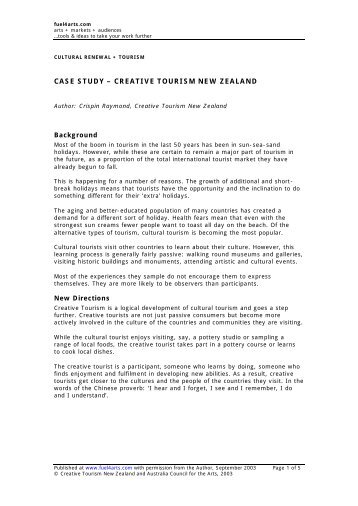 CASE STUDY – CREATIVE TOURISM NEW ZEALAND