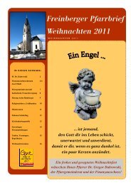 Pfarrbrief Weihnachten 2011 - in Freinberg