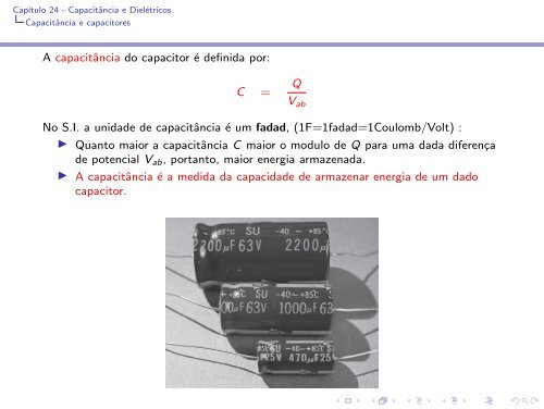 Capítulo 24 - Capacitância e Dielétricos