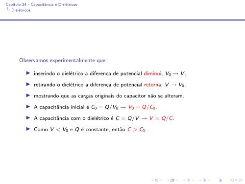 Capítulo 24 - Capacitância e Dielétricos