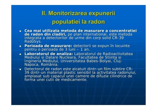 raport informativ privind rezultatele masuratorilor de radon in zona ...