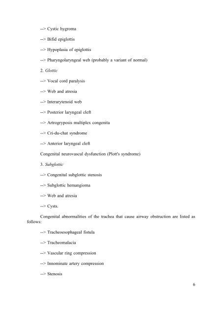 1 Chapter 99: Congenital Disorders of the Larynx ... - Famona Site