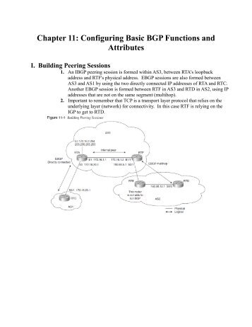 Chapter 11: Configuring Basic BGP Functions and Attributes