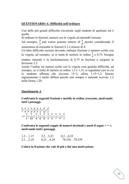 L'insegnamento/apprendimento dei numeri razionali nella scuola