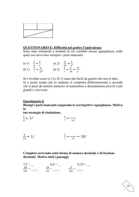 L'insegnamento/apprendimento dei numeri razionali nella scuola