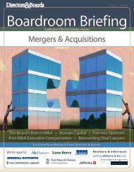 Boardroom Briefing: Mergers & Acquisitions - Directors & Boards