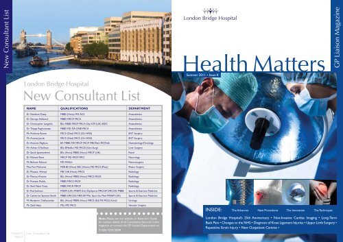 New Consultant List - London Bridge Hospital