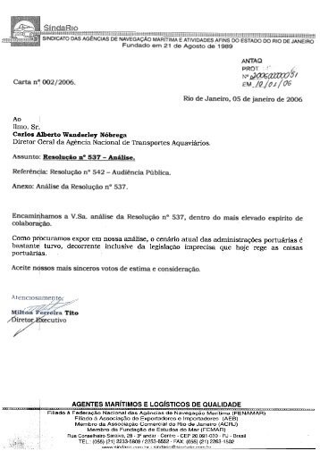 Milton Ferreira Tito Diretor Executivo SindaRio - Antaq