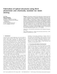 Fabrication of optical structures using SU-8 photoresist - the Ultrafast ...