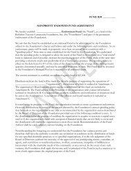 Sample Fund Agreement - Berkshire Taconic Community Foundation