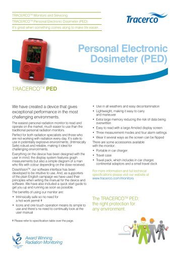 Personal Electronic Dosimeter (PED)