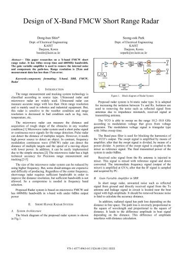 Design of X-Band FMCW Short Range Radar - Microwave and ...