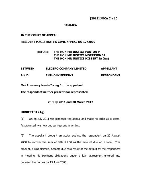 Elegero Company Ltd v Perkins (Anthony).pdf - The Court of Appeal