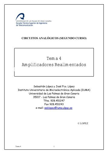 Tema 4 Amplificadores Realimentados - Instituto Universitario de ...