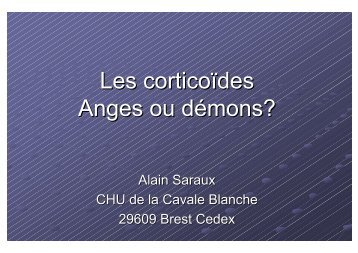 Les corticoÃ¯des Anges ou dÃ©mons? - Impact SantÃ©