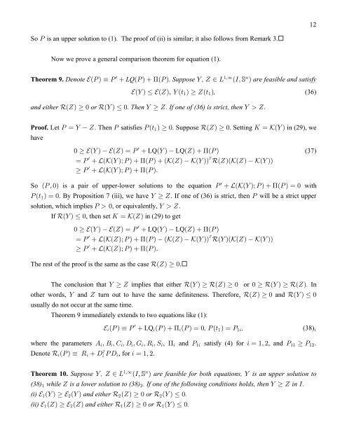 1 Upper-Lower Solution Method for Differential Riccati Equations ...