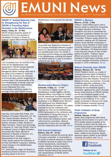 November edition of EMUNI News - University of Szeged