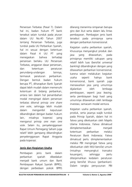 Sekilas Ulasan UU Perbankan Syariah - Bank Indonesia