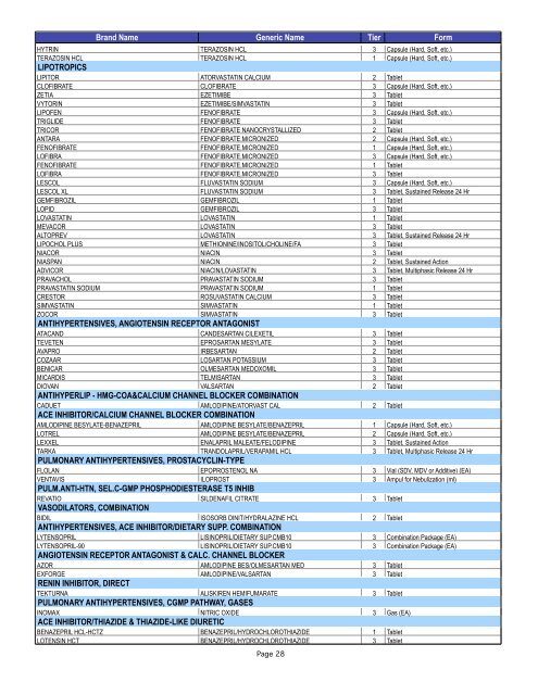 Trustmark/Starmark Formulary Drug List April 2008 - Resource ...