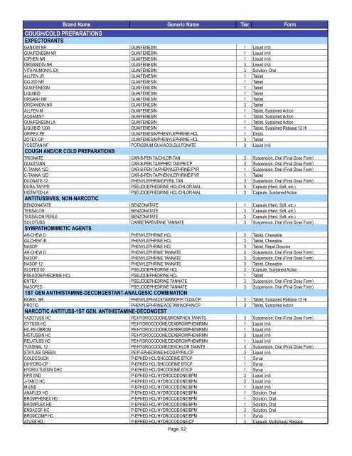 Trustmark/Starmark Formulary Drug List April 2008 - Resource ...