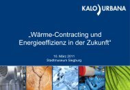 âWÃ¤rme-Contracting und Energieeffizienz in der Zukunftâ - Urbana