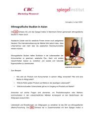 Ethnografische Studien in Asien - CBC Marketing Research